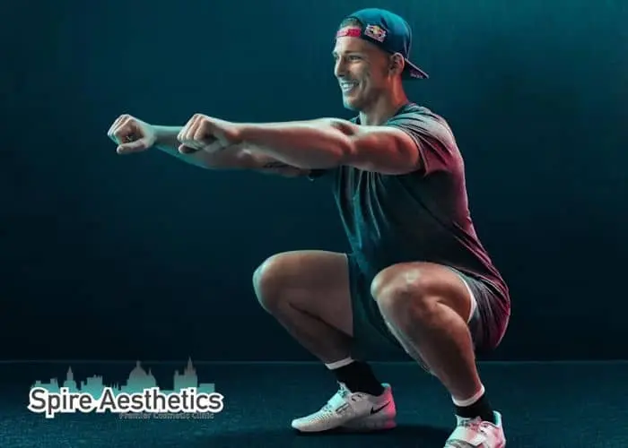 Image of man build leg muscle Loughborouogh through exercise